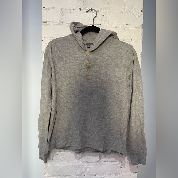Vince Other - Vince - Men’s Henley Hooded Grey Pullover - Small
